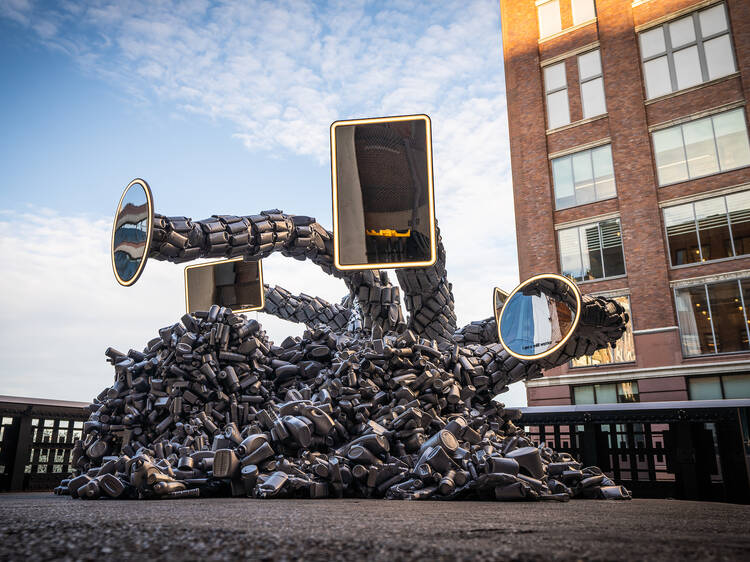 See a giant garbage sculpture on the High Line this month